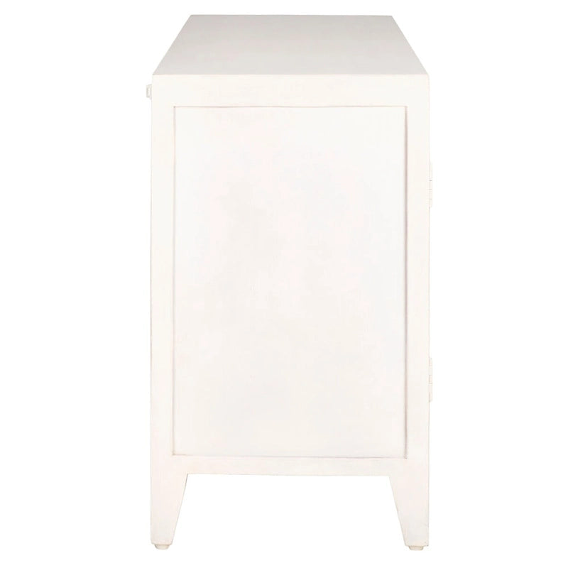 Mobile TV in Legno di Mango con 2 Ripiani e 2 Ante - 140L x 38P x 66A cm