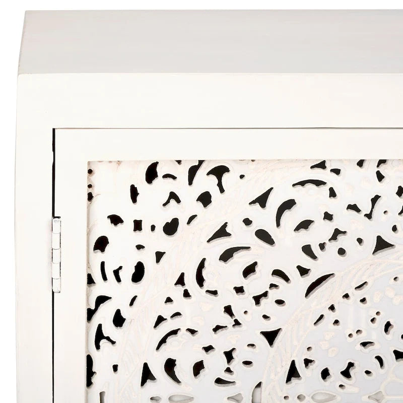 Mobile TV in Legno di Mango con 2 Ripiani e 2 Ante - 140L x 38P x 66A cm