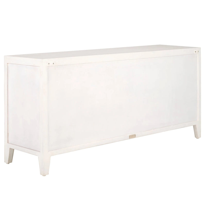 Mobile TV in Legno di Mango con 2 Ripiani e 2 Ante - 140L x 38P x 66A cm