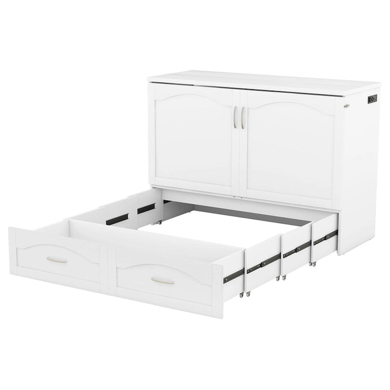 Letto a scomparsa con cassetto, prese e porte USB – Misura francese/matrimoniale