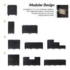 Comodino a 2 cassetti con configurazioni di archiviazione modulari