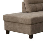 Divano componibile con chaise longue e pouf contenitore