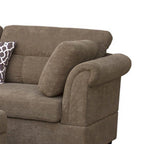 Divano componibile con chaise longue e pouf contenitore