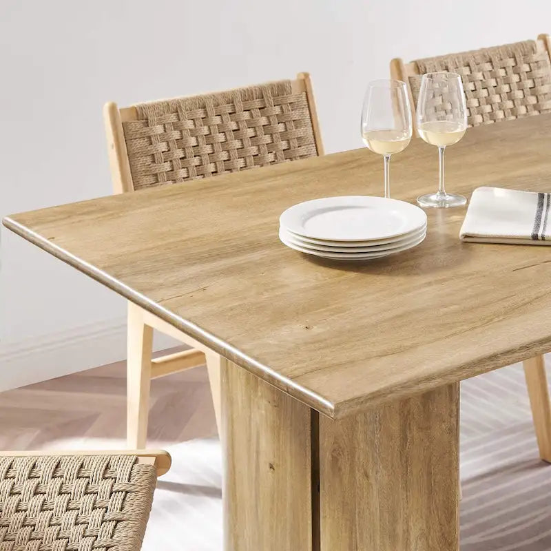 Tavolo da pranzo rettangolare in legno massiccio da 72 pollici