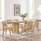 Tavolo da pranzo rettangolare in legno massiccio da 72 pollici