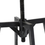Metal barstool with wooden seat