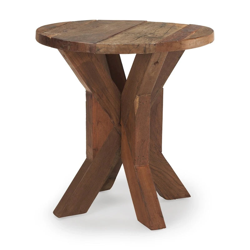 Tavolino d'appoggio in legno massiccio – 65,5 cm x 65,5 cm x 66 cm, marrone