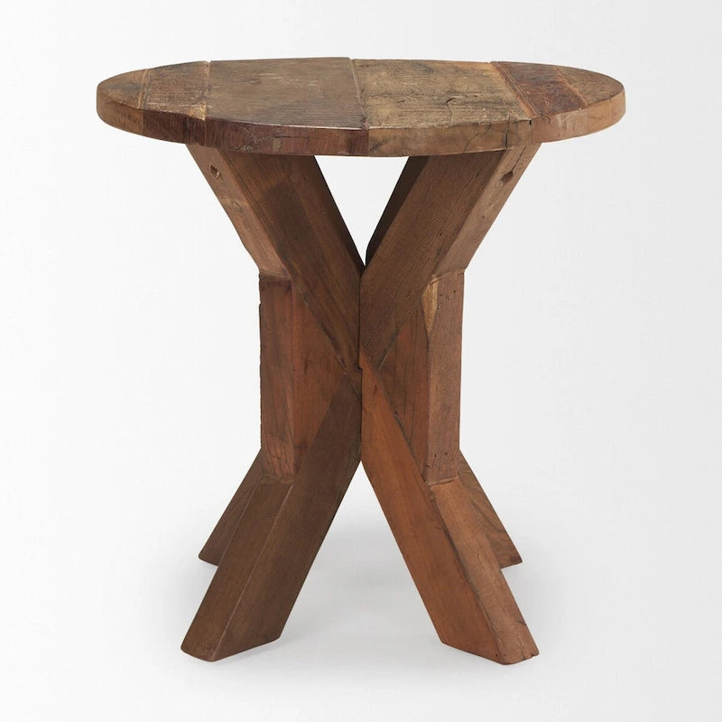 Tavolino d'appoggio in legno massiccio – 65,5 cm x 65,5 cm x 66 cm, marrone