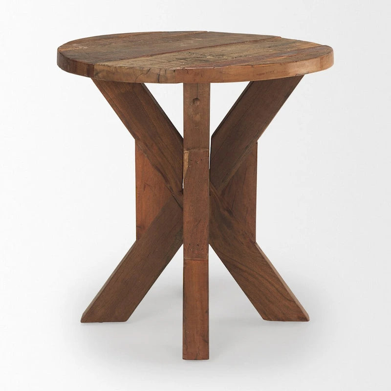 Tavolino d'appoggio in legno massiccio – 65,5 cm x 65,5 cm x 66 cm, marrone