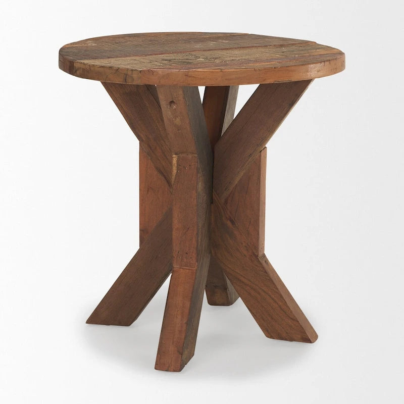 Tavolino d'appoggio in legno massiccio – 65,5 cm x 65,5 cm x 66 cm, marrone