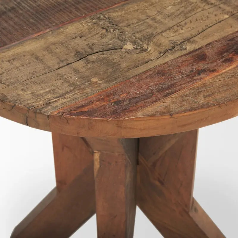 Tavolino d'appoggio in legno massiccio – 65,5 cm x 65,5 cm x 66 cm, marrone