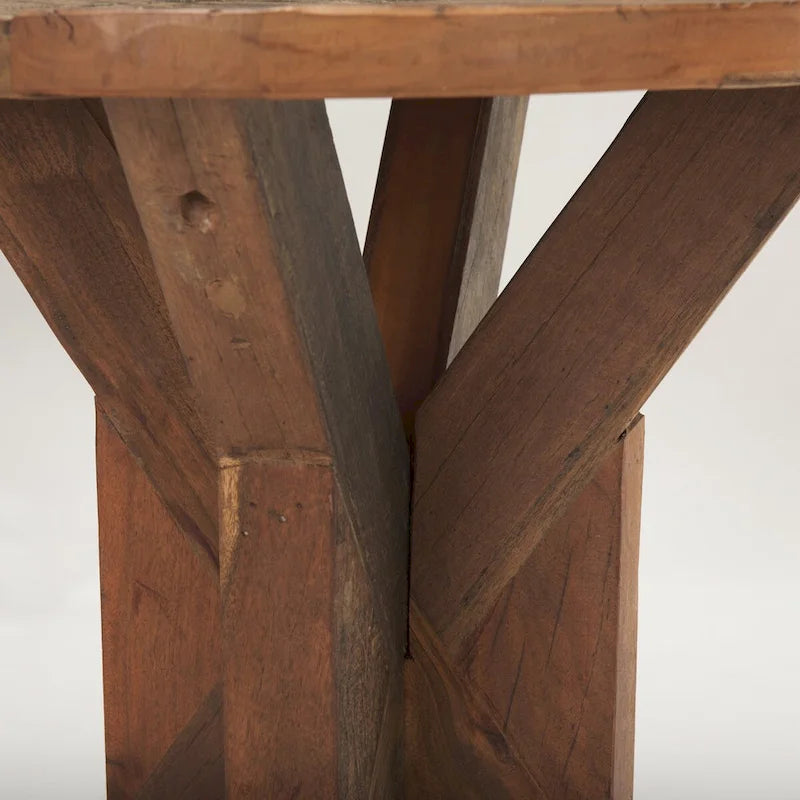 Tavolino d'appoggio in legno massiccio – 65,5 cm x 65,5 cm x 66 cm, marrone