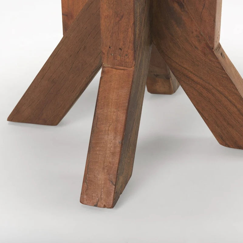 Tavolino d'appoggio in legno massiccio – 65,5 cm x 65,5 cm x 66 cm, marrone