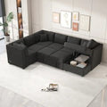 Divano letto componibile a U con chaise longue contenitore
