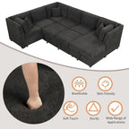 Divano letto componibile a U con chaise longue contenitore