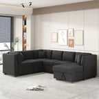 Divano letto componibile a U con chaise longue contenitore