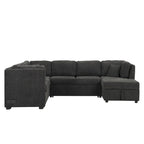 Divano letto componibile a U con chaise longue contenitore