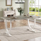 Tavolo da pranzo rettangolare per 4-6 persone, tavolo da cucina moderno da 160 cm con piano in finto marmo e gambe in metallo, grigio e oro