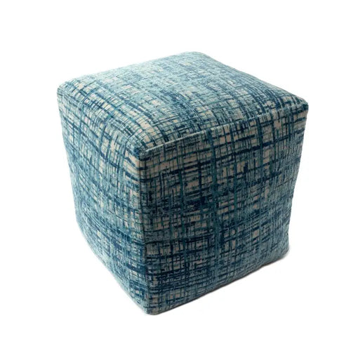 Pouf da 18" in misto poliestere blu