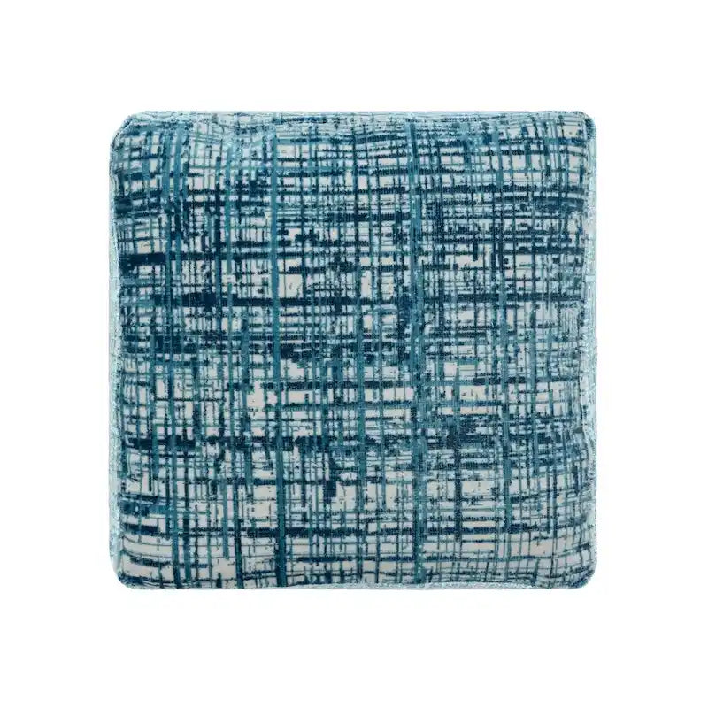 Pouf da 18" in misto poliestere blu