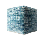 Pouf da 18" in misto poliestere blu