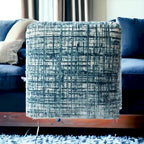 Pouf da 18" in misto poliestere blu