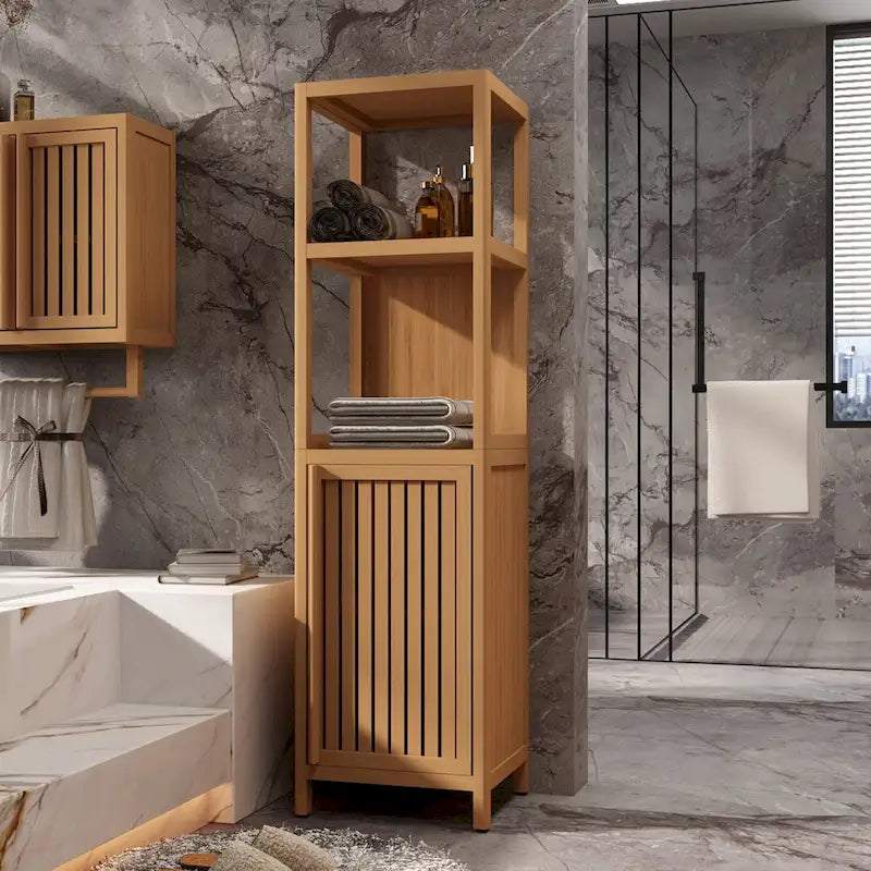 Mobiletto bagno da terra con ripiano aperto