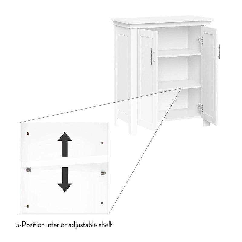 Mobile bagno da terra bianco con 3 ripiani