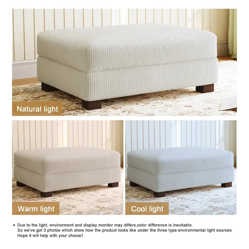 Moderne extra grote poef van ribfluweel