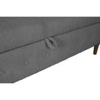 Aufbewahrungsbank fürs Schlafzimmer am Fußende des Bettes, Samt-Ottomane mit gerollten Armlehnen, langes Sofa
