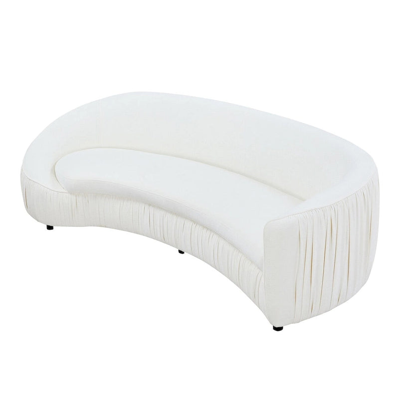 Divano curvo in tessuto a 4 posti con schienale ergonomico