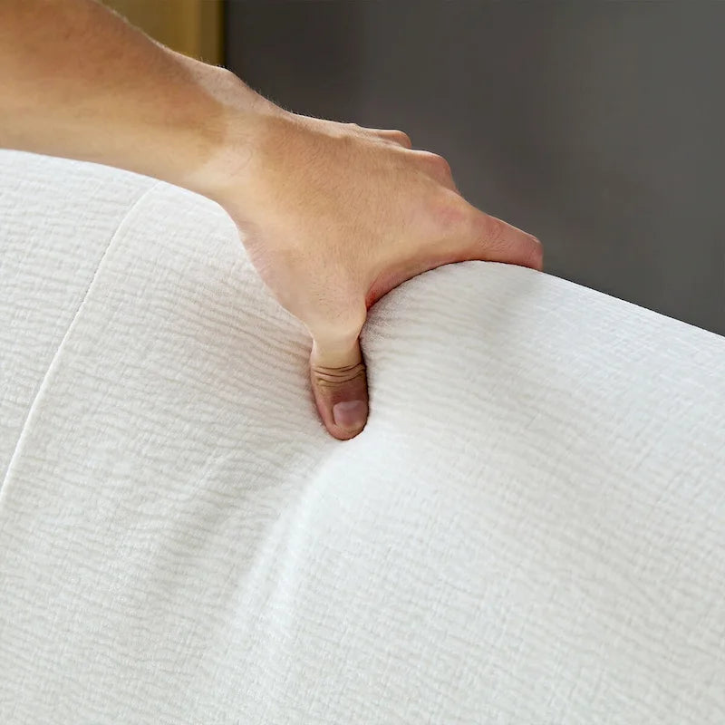 Divano curvo in tessuto a 4 posti con schienale ergonomico
