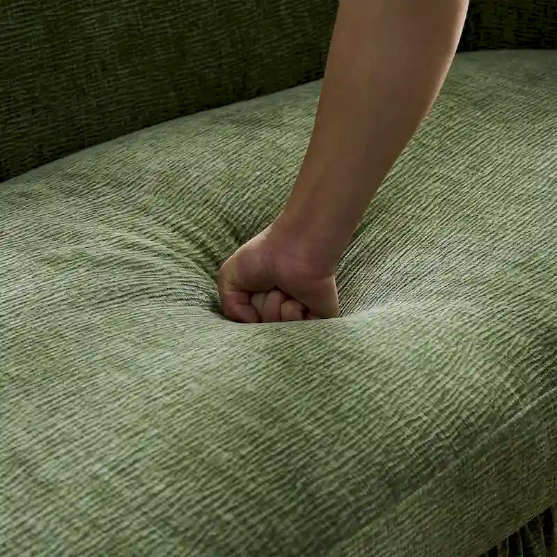 Divano curvo in tessuto a 4 posti con schienale ergonomico