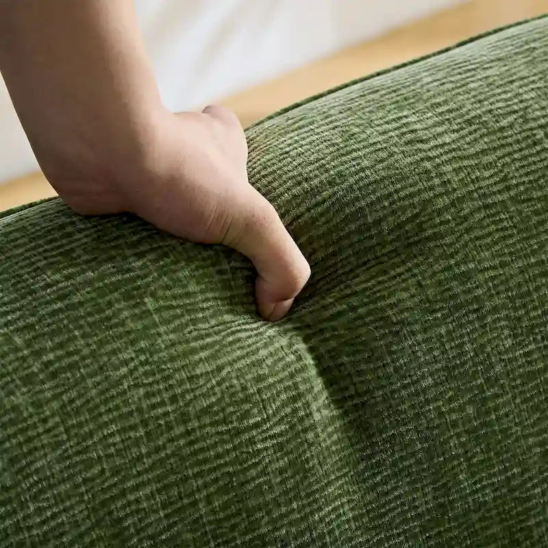 Divano curvo in tessuto a 4 posti con schienale ergonomico