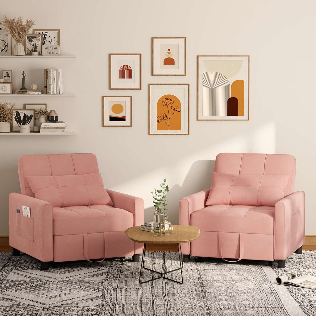 Canapé-lit convertible 3 en 1 avec réglage ajustable, fauteuil-canapé avec lit escamotable, lit pliant convertible pour le salon