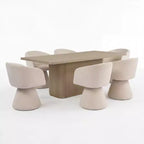Christopher Knight Home Yodsak moderne eetset van hout en metaal, 7-delig, met 180 draaibare stoelen