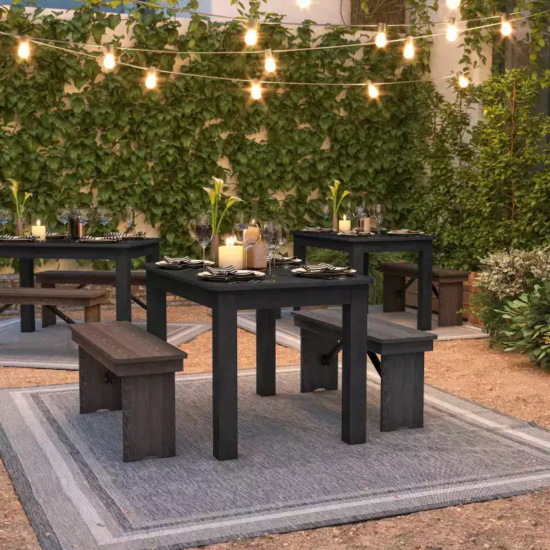 Flash Furniture, rechteckiger Farm-Esstisch aus massivem Kiefernholz, 46 x 30
