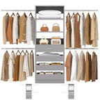 Besiost-Schrankorganisationssystem aus Holz, 4-9 Ft, mit 4 Schubladen, 4 Kleiderstangen und Regaltürmen