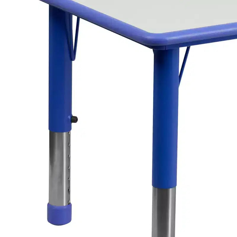 Prostokątny zestaw stołu do zabawy z regulowaną wysokością i 6 krzesłami Emma and Oliver, z tworzywa sztucznego, 23.625W x 47.25L