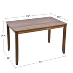 5-delige eethoek van massief hout met tafel van 47L (1 tafel + 4 stoelen met spijlenrugleuning)