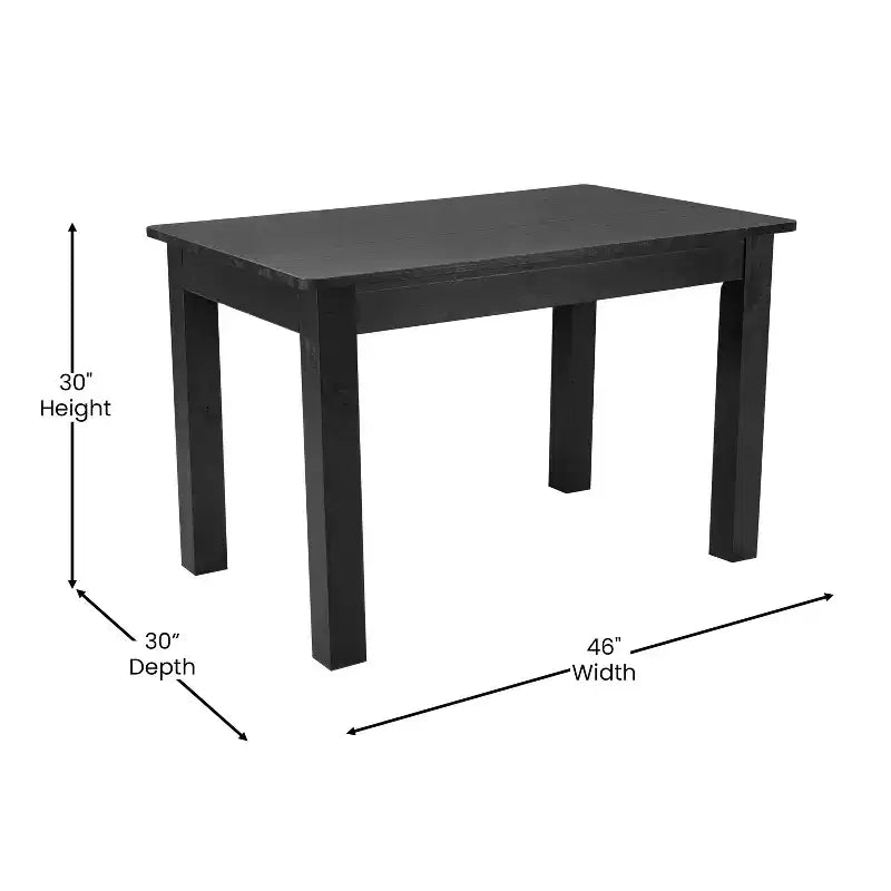 Flash Furniture, rechteckiger Farm-Esstisch aus massivem Kiefernholz, 46 x 30