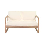 Gartenmöbelset aus Akazienholz, Outdoor-Sitzgruppe mit Couchtisch und weichen Kissen für Garten, Veranda und Balkon, Beige - Merax