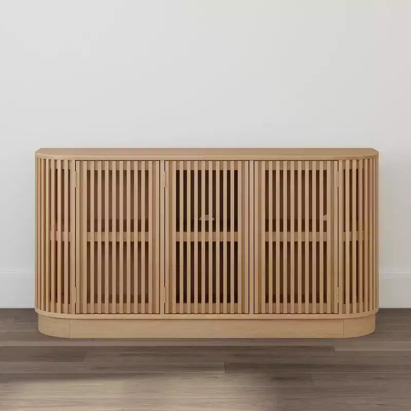 Plank+Beam Contour Sideboard aus Massivholz mit 3 Türen, 59-TV-Ständer fürs Wohnzimmer
