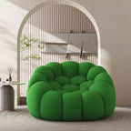 Canapé de sol bulle de 47 pouces au design incurvé, fauteuil poire 3D pour salon, vert