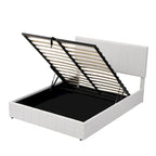 Polsterbett in Queen-Size mit hydraulischem Stauraumsystem - Beige