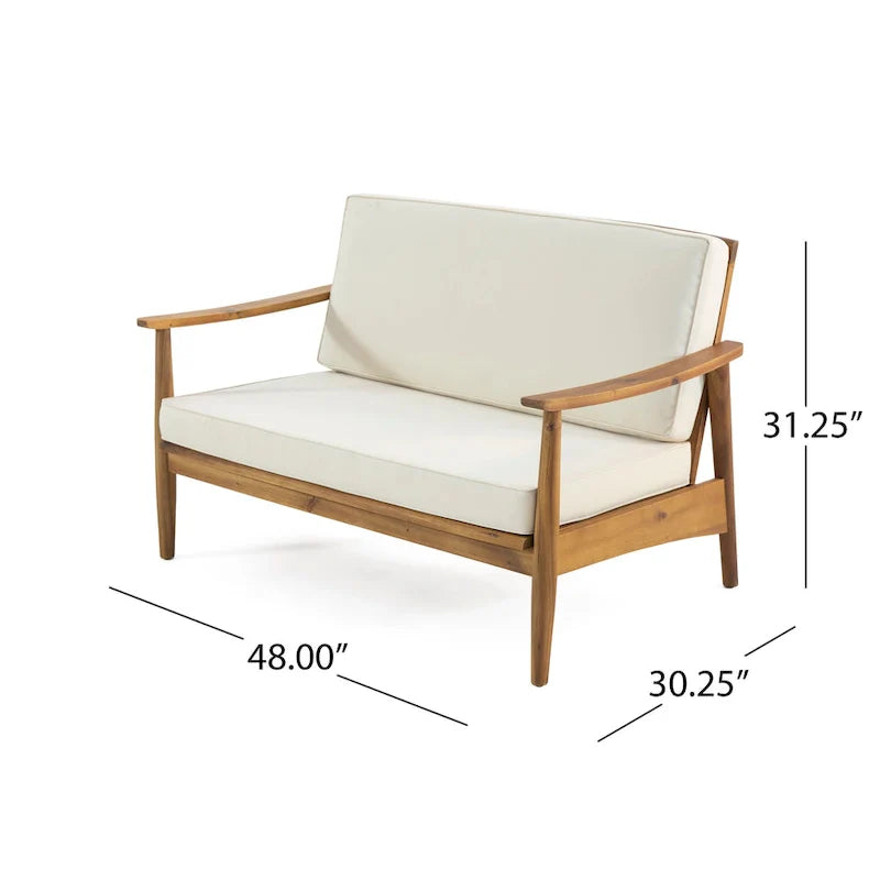 Ensemble de salon de jardin 4 places en bois d’acacia Willowbrook de Christopher Knight Home