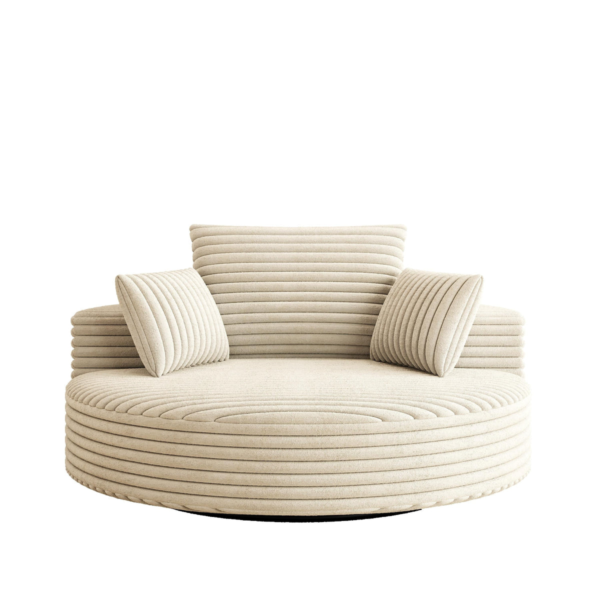 Draaifauteuil voor één persoon van corduroy, chenille en schuim