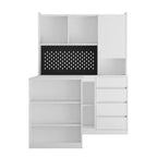 Hoekbureau in L-vorm van 46 inch met boekenkast en lades