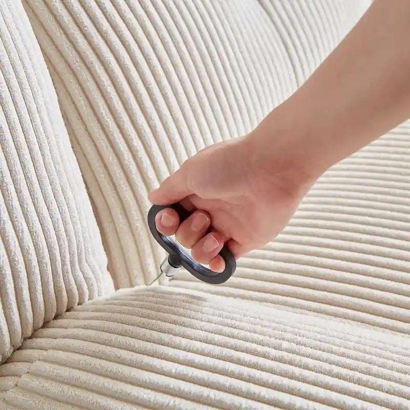 Draaibare relaxfauteuil van ribfluweel met voetensteun voor de woonkamer