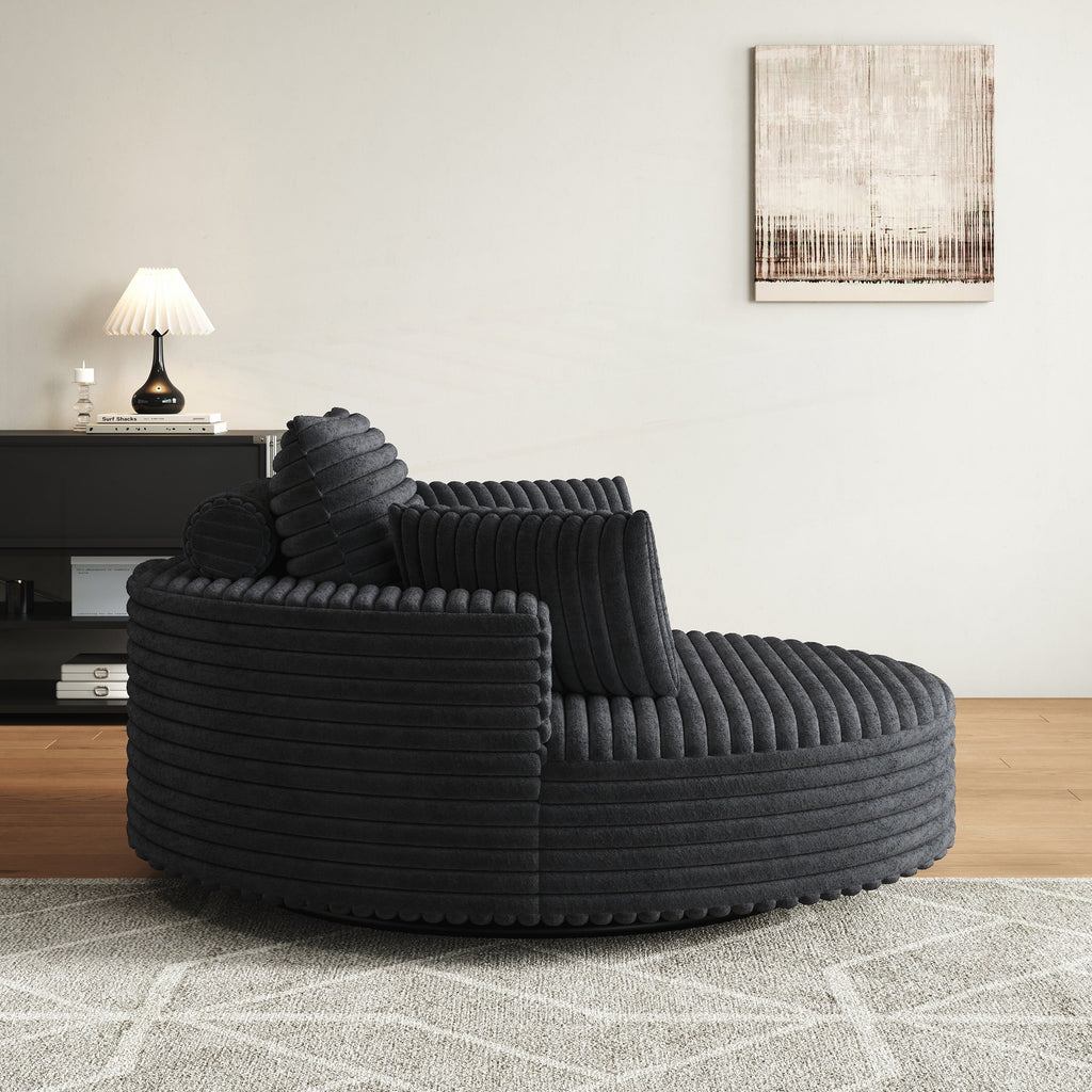 Draaifauteuil voor één persoon van corduroy, chenille en schuim